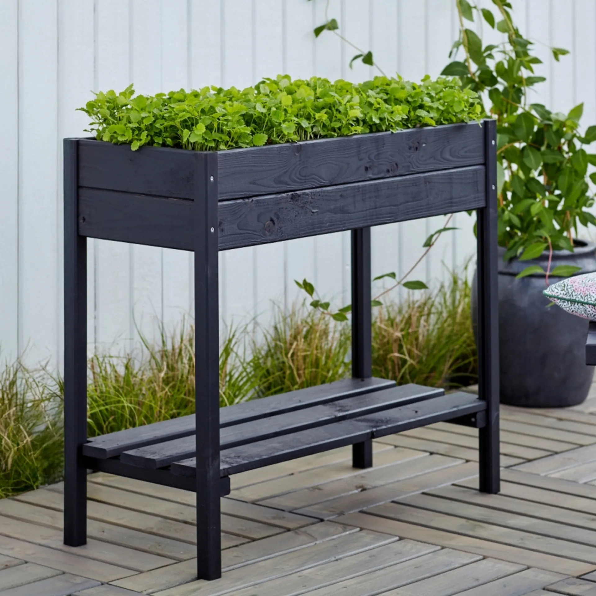 Hot Plus PÅ BEN PLANTEKASSE SORT 79 X 38 X 88 CM