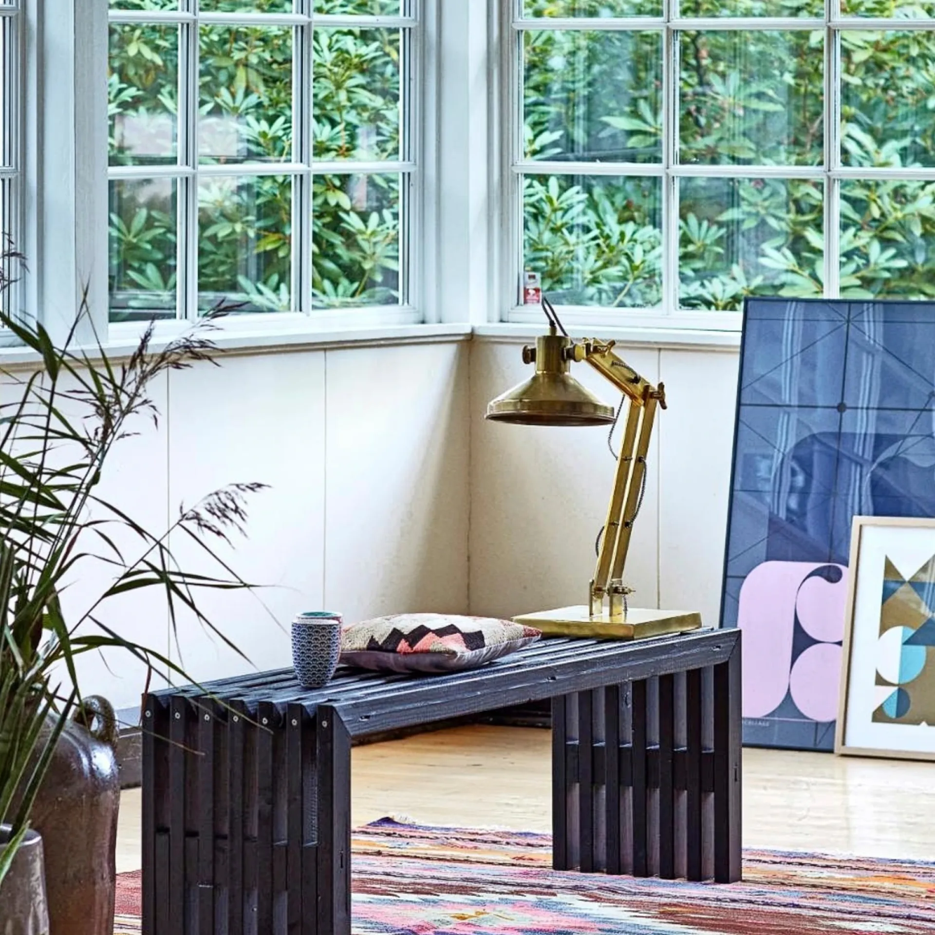 Discount Plus RUSTIK TRALLEBÆNK SORT 138 CM