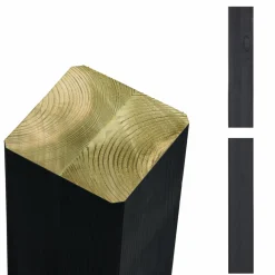 Discount Plus STOLPE TRYKIMPRÆGNERET NTR KL. A OG GRUNDMALET SORT 9 X 9 X 298 CM