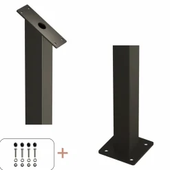 Discount Plus STOLPE VARMGALVANISERET OG PULVERLAKERET SORT 4.50 X 4.50 X 87.10 CM