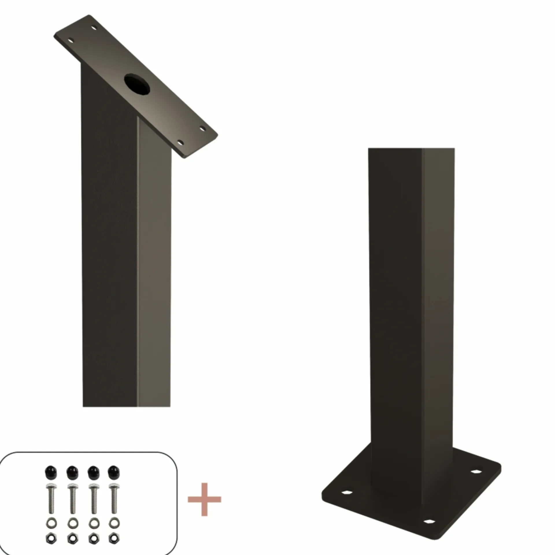 Discount Plus STOLPE VARMGALVANISERET OG PULVERLAKERET SORT 4.50 X 4.50 X 87.10 CM