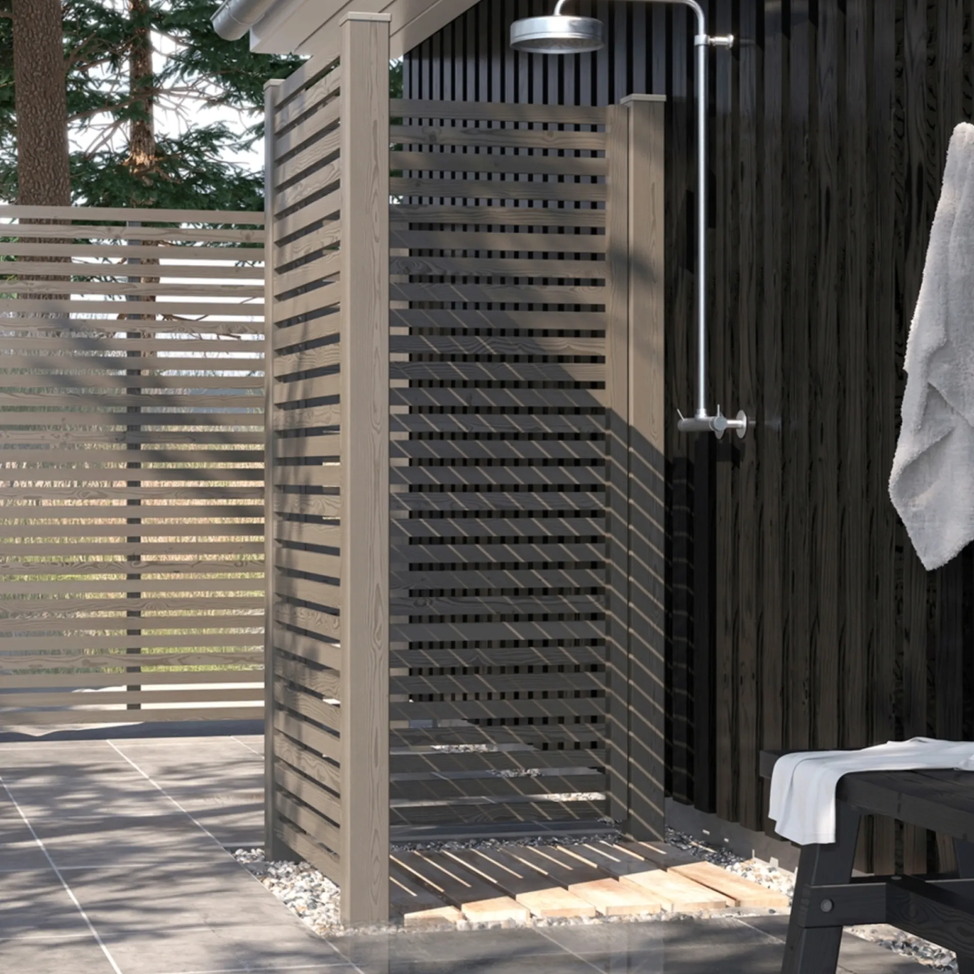 New Plus STOLPEHAT STÅL UMBRAGRÅ 91 X 91 MM