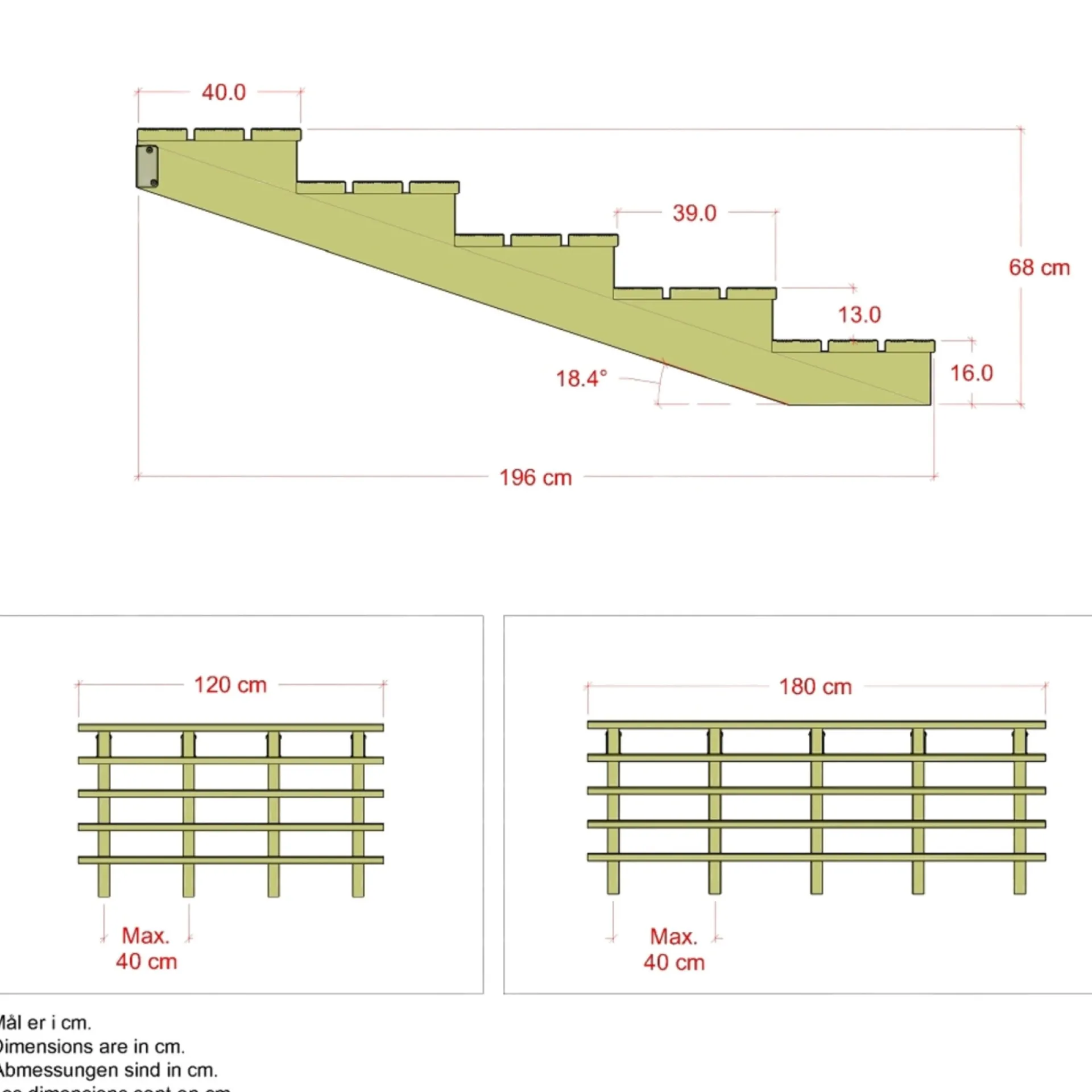 Plus TERRASSETRAPPE 1200 X 680 MM