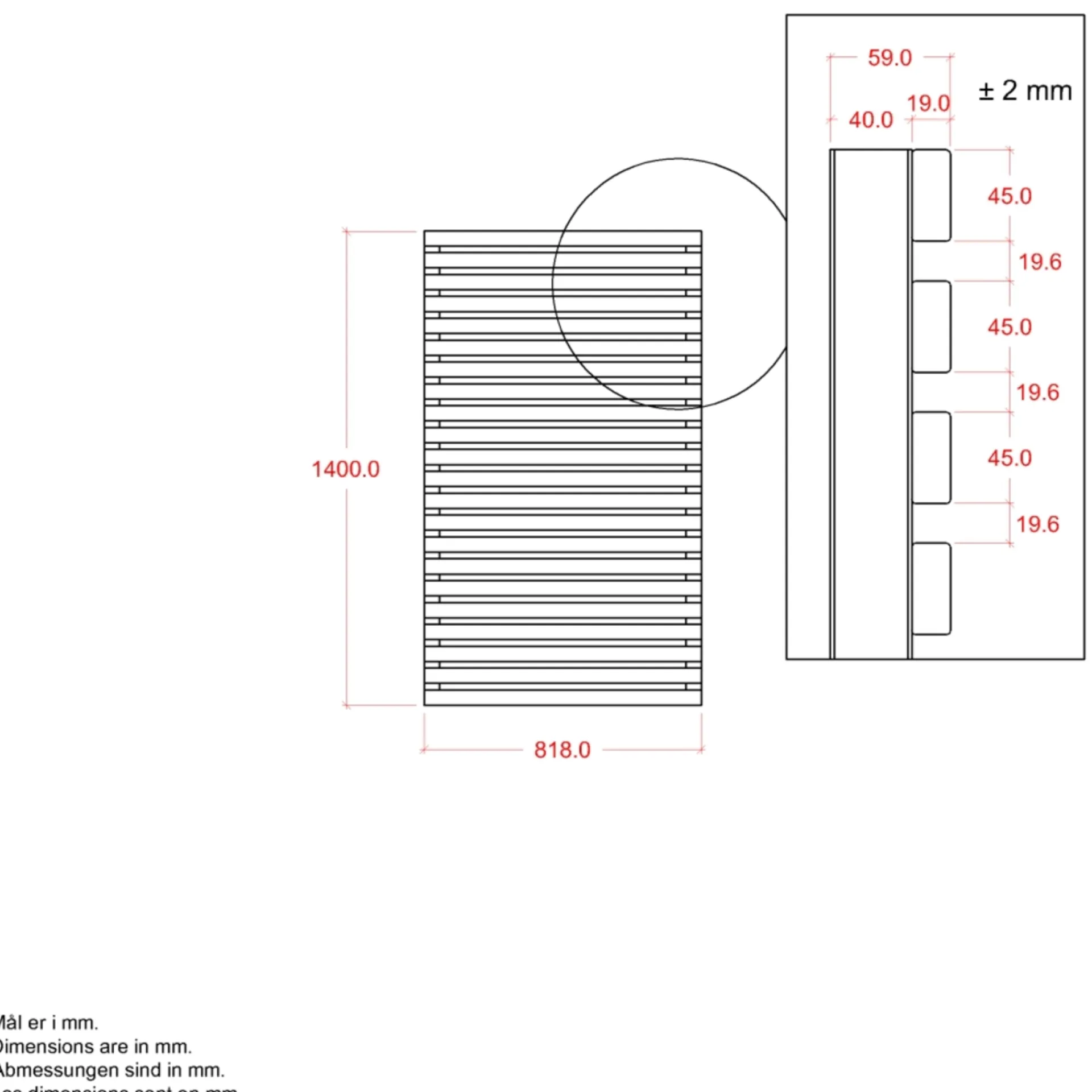Outlet Plus TOKYO HEGN THERMOWOOD® GYLDENBRUN 83 X 140 CM