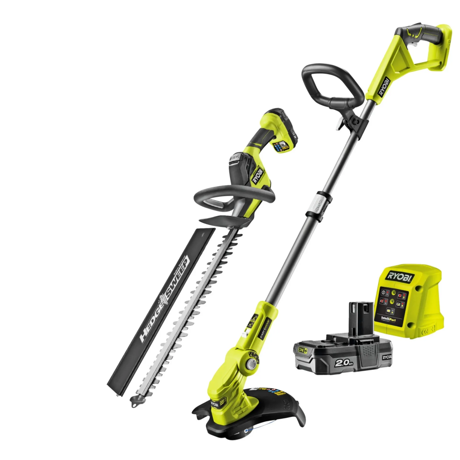 Online Ryobi ONE+ RY18LT18HTA-120 GRÆSTRIMMER/HÆKKEKLIPPER/BATTERISÆT