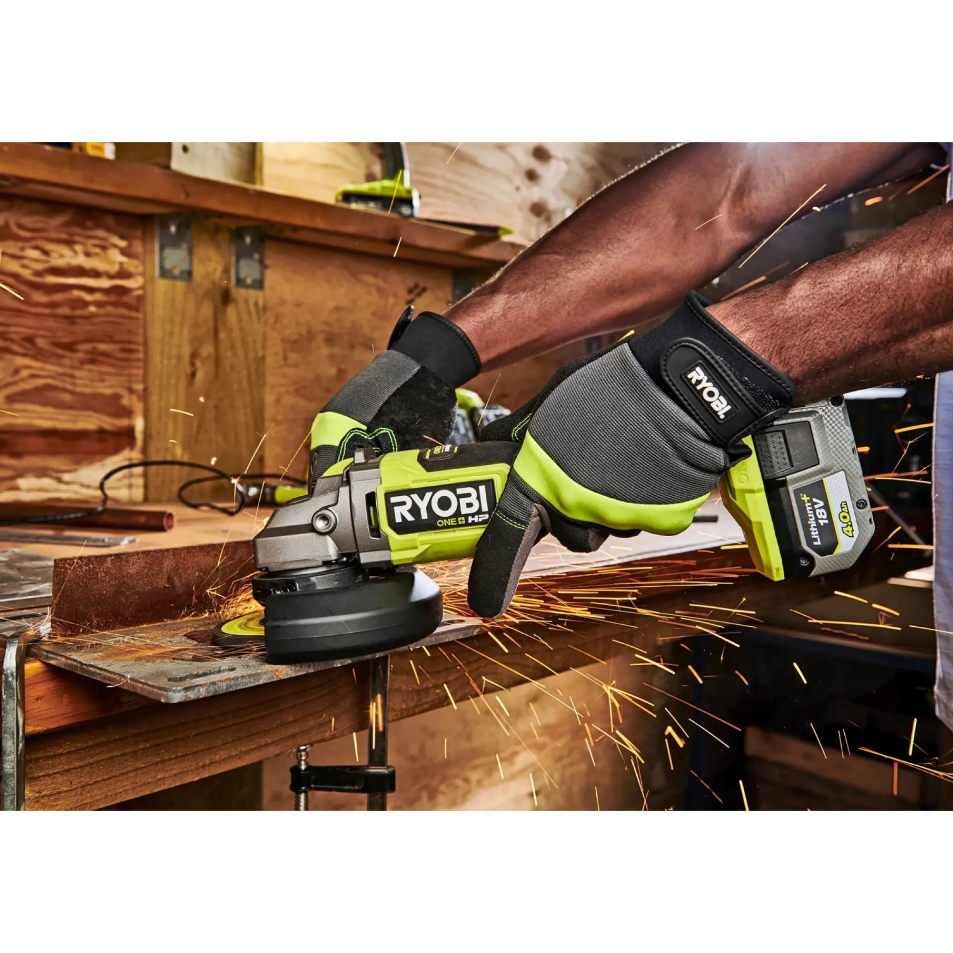 Hot Ryobi RAG18X125-0 VINKELSLIBER AKKU 18V UDEN BATTERI OG LADER