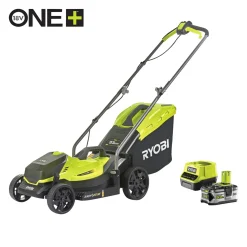 Ryobi RLM18X33B50 PLÆNEKLIPPER AKKU 18V MED BATTERI OG LADER