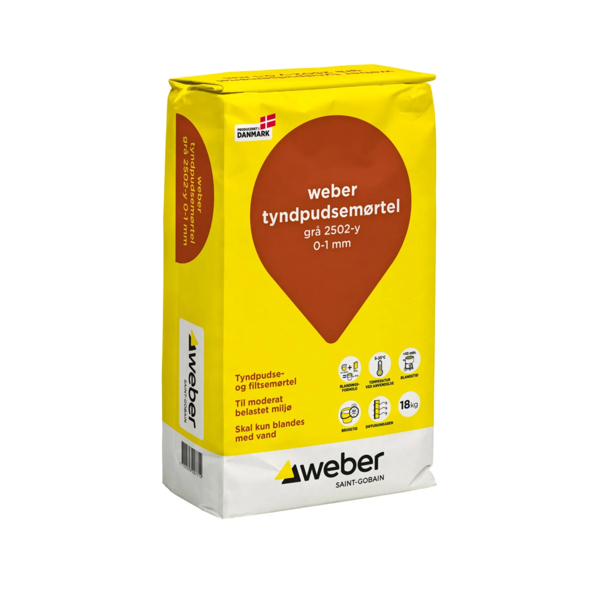 New Saint-Gobain Weber TYNDPUDSMØRTEL GRÅ 18 KG