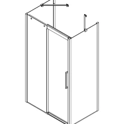 Outlet Scanbad CLASSIC SKYDEDØR KROM/KLAR 140 X 200 X 90 CM