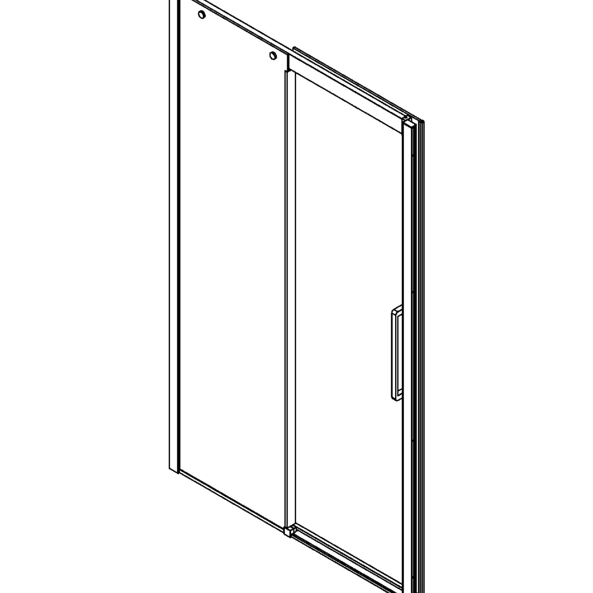 Clearance Scanbad CLASSIC SKYDEDØR KROM/KLAR 140 X 200 X 10 CM