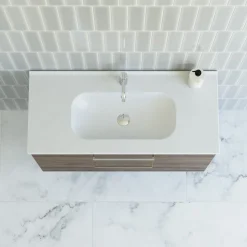 Sale Scanbad DELTA BADMØBEL BRUN EG MED METALSKUFFER 101 CM