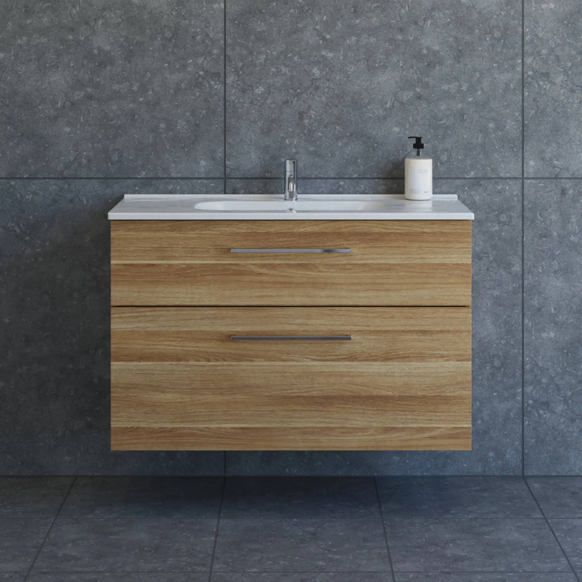 Outlet Scanbad DELTA KARAT BADMØBEL VARM EG 2 SKUFFER 101 CM