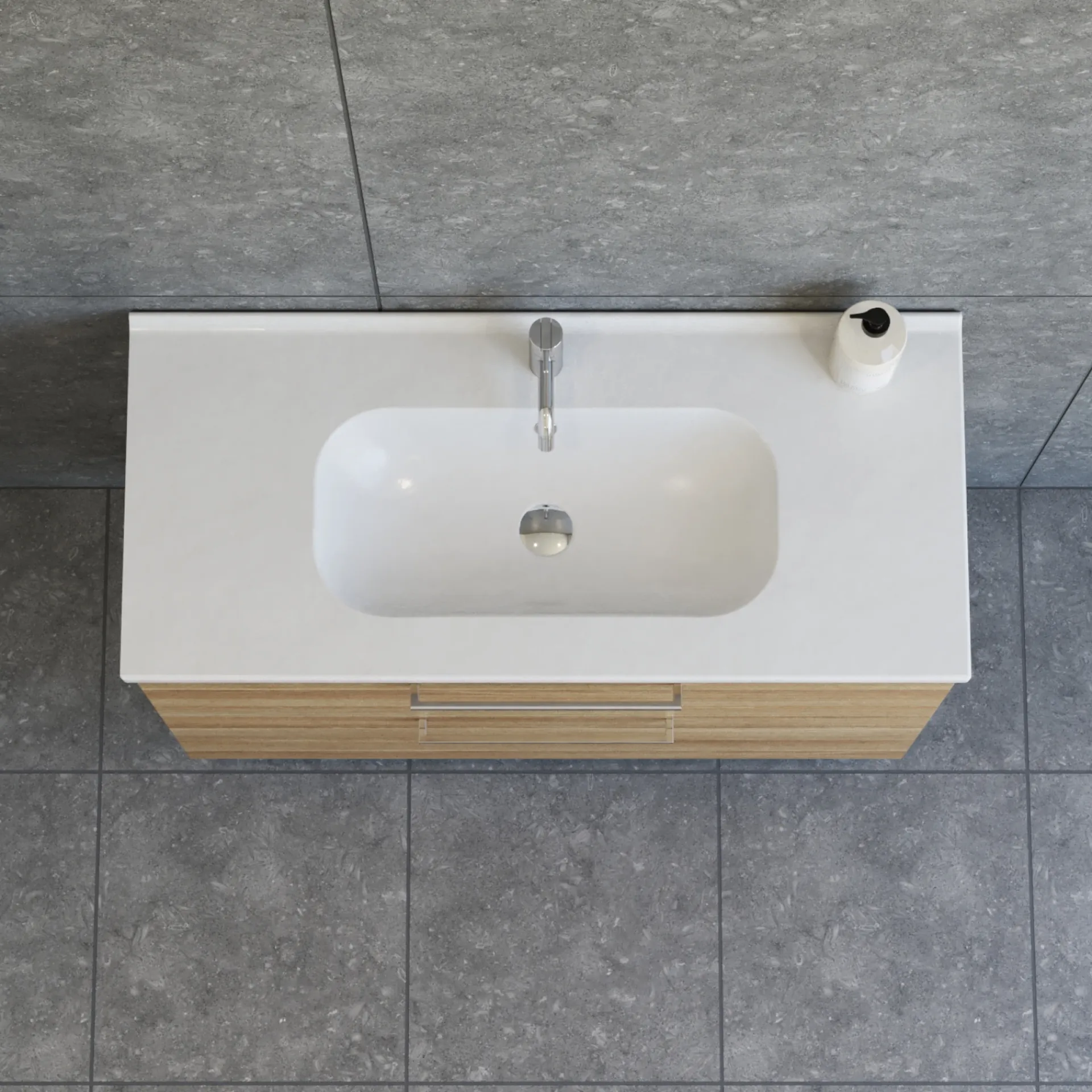 Outlet Scanbad DELTA KARAT BADMØBEL VARM EG 2 SKUFFER 101 CM