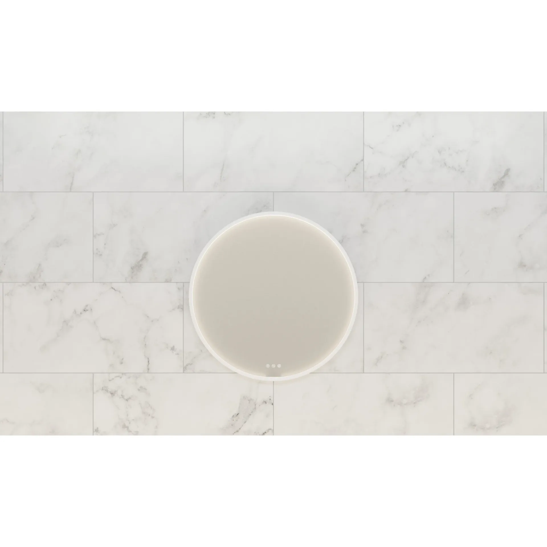 Outlet Scanbad DELTA RAMMESPEJL MED LYSSTYRING Ø75 CM HVID