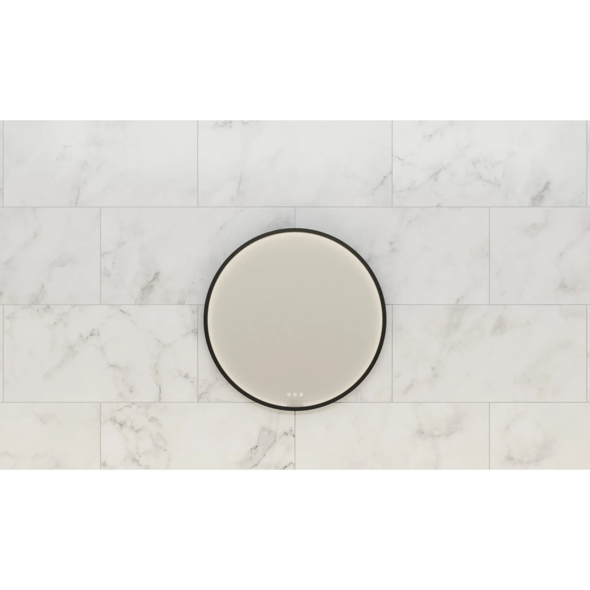 Outlet Scanbad DELTA RAMMESPEJL MED LYSSTYRING Ø75 CM SORT