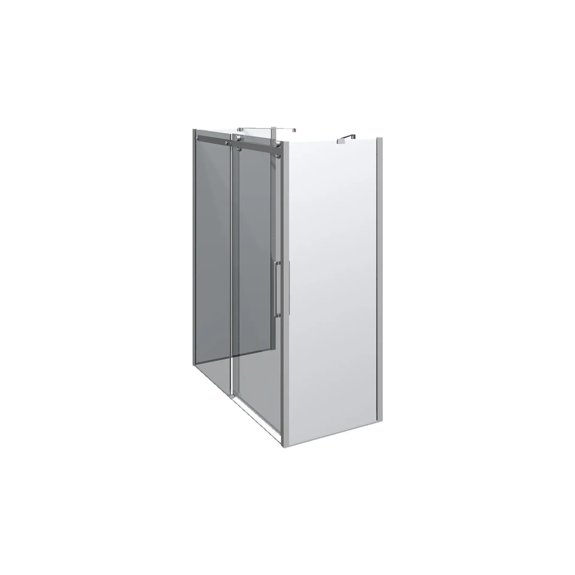 New Scanbad DELUXE SKYDEDØR KROM/KLAR 160 X 200 X 80 CM