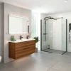 Outlet Scanbad FLEXI D91-03, SORT PROFIL, 1 STK. FAST BRUSEVÆG KLAR GLAS 89 CM