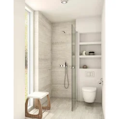 Sale Scanbad FLEXI MAT ALU PROFIL, 1 STK. BRUSEDØR KLAR GLAS 79 CM