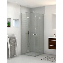 Scanbad FLEXI MAT ALU PROFIL, 1 STK. FOLDEDØR KLAR GLAS 99 CM