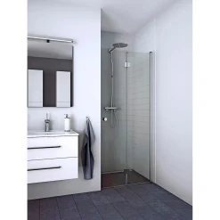 Hot Scanbad FLEXI MAT ALU PROFIL, 1 STK. FOLDEDØR KLAR GLAS 79 CM