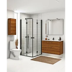 Sale Scanbad FLEXI SORT PROFIL, 1 STK. FOLDEDØR KLAR GLAS 89 CM