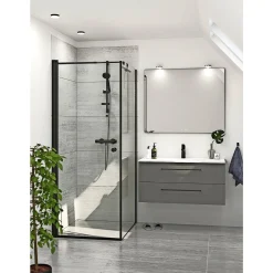 Outlet Scanbad FLEXI SORT PROFIL, 1 STK. BRUSEDØR KLAR GLAS 69 CM