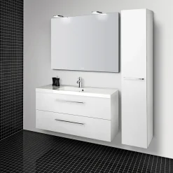 New Scanbad MULTO BADMØBEL HVID MAT MED METALSKUFFER 120 CM