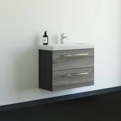 Discount Scanbad MULTO LOTTO BADMØBEL PINE GREY MED METALSKUFFER 85 CM