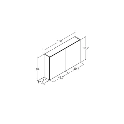 Outlet Scanbad MULTO SPEJLSKAB UDEN LAMPER HVID 100 X 64 CM