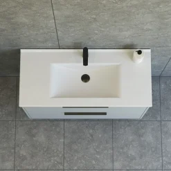 New Scanbad NOW GLAT BADMØBEL MAT LYSEBLÅ 2 SKUFFER 101 CM