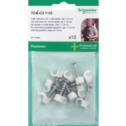 Online Schneider Electric THORSMAN RUND Ø7-10 MM HVID 10 STK LEDNINGCLIPS