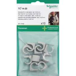 Sale Schneider Electric THORSMAN RUND Ø14-20 MM GRÅ 10 STK LEDNINGCLIPS
