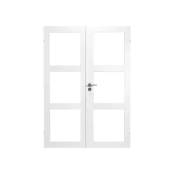 New Swedoor CLEVER-LINE PURITY GW3L DOBBELT GLASDØR INKL. KARMSÆT 128 MM 17X21