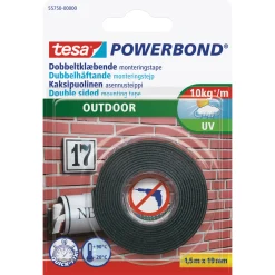 New Tesa POWERBOND OUTDOOR DOBBELTKLÆBENDE TAPE 1,50 M X 19 MM HVID