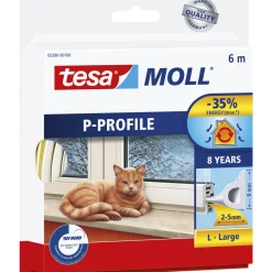 Outlet Tesa MOLL P-PROFIL TÆTNINGSLISTE 6 M X 9 MM X 5,50 MM HVID