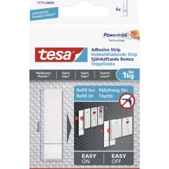 Outlet Tesa TIL TAPET OG GIPS DOBBELTKLÆBENDE STRIPS 1 KG 6 STK