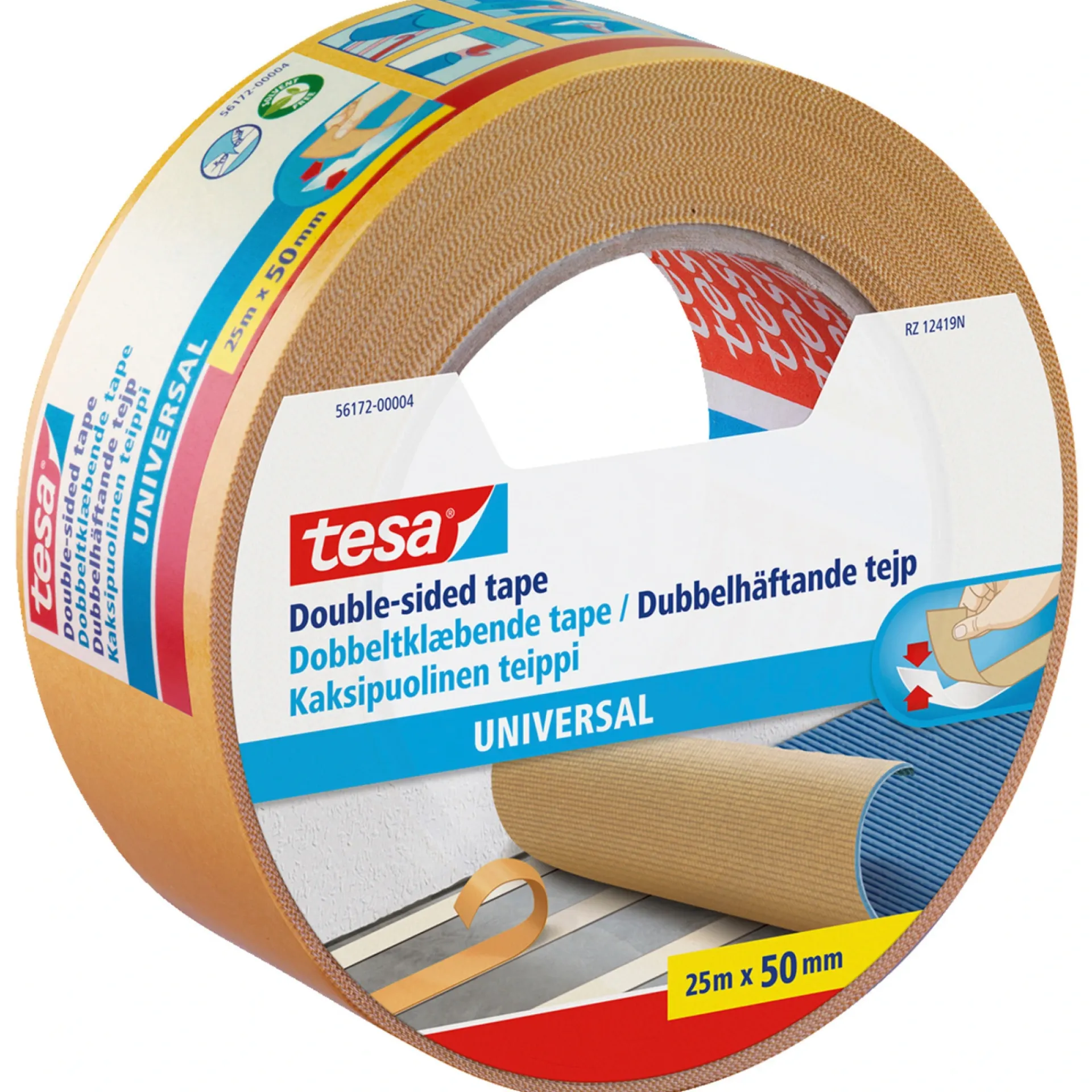 Hot Tesa UNIVERSAL P TÆPPETAPE 25 M X 50 MM HVID
