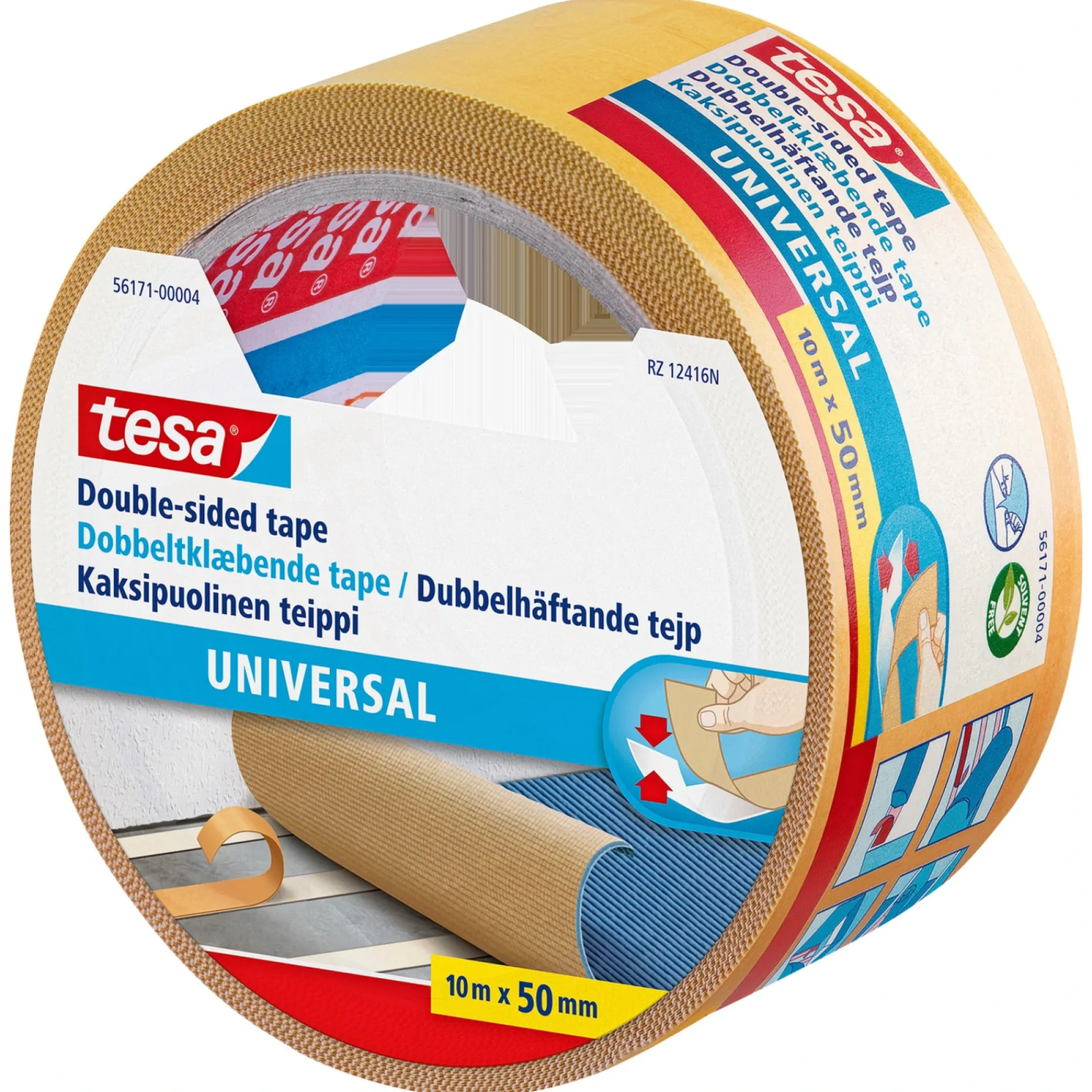 Online Tesa UNIVERSAL TÆPPETAPE 10MX50MM HVID