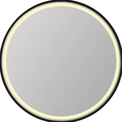 Discount VASSO CAVO RUNDT SPEJL MED LED-LYS Ø80 CM MAT SORT