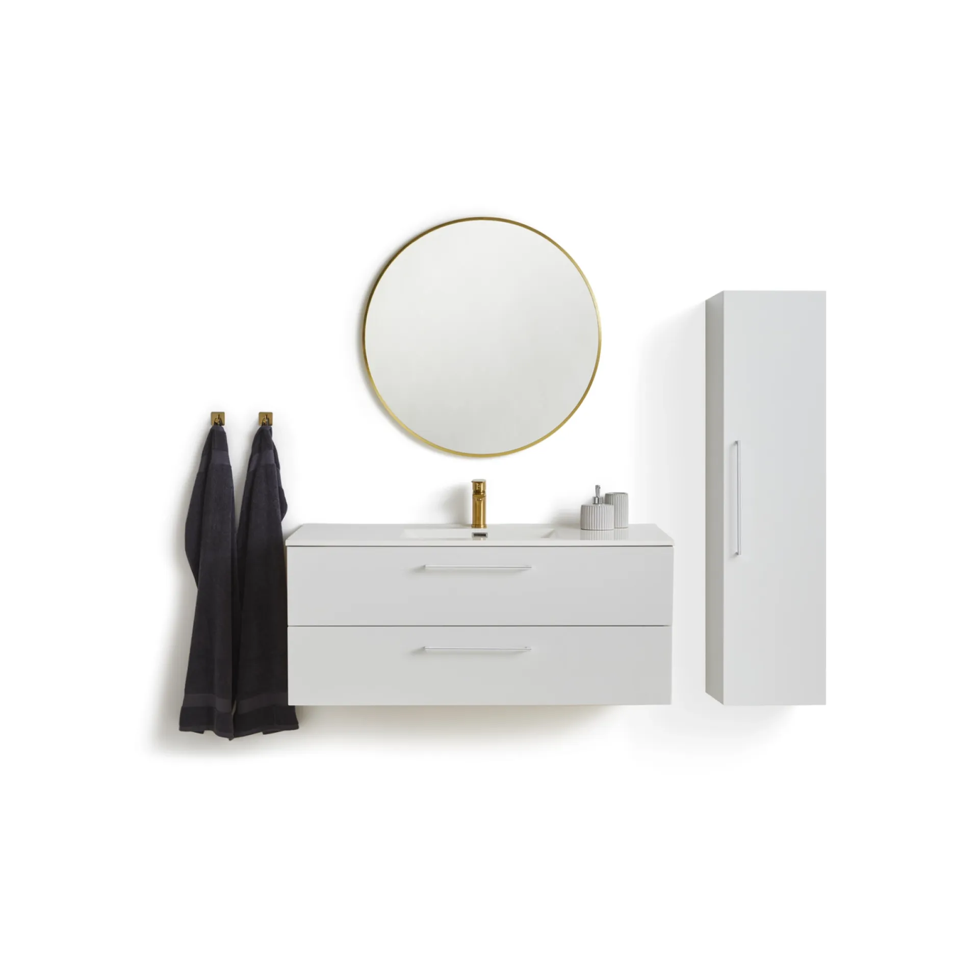 Discount VASSO MILANO SOFTCLOSE BADMØBEL HVID 2 SKUFFER 120 CM