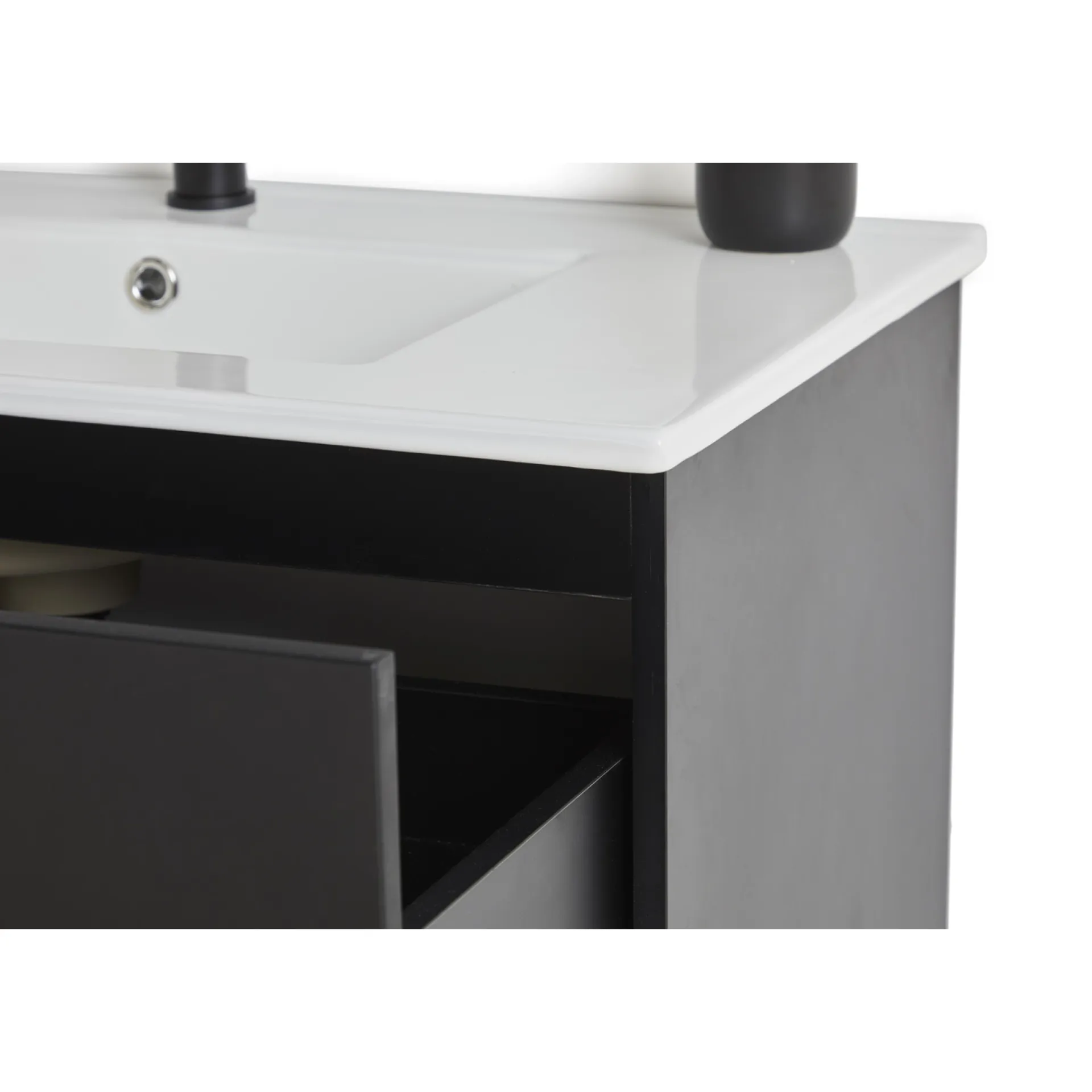 Discount VASSO MILANO SOFTCLOSE BADMØBEL SORT 2 SKUFFER 60 CM