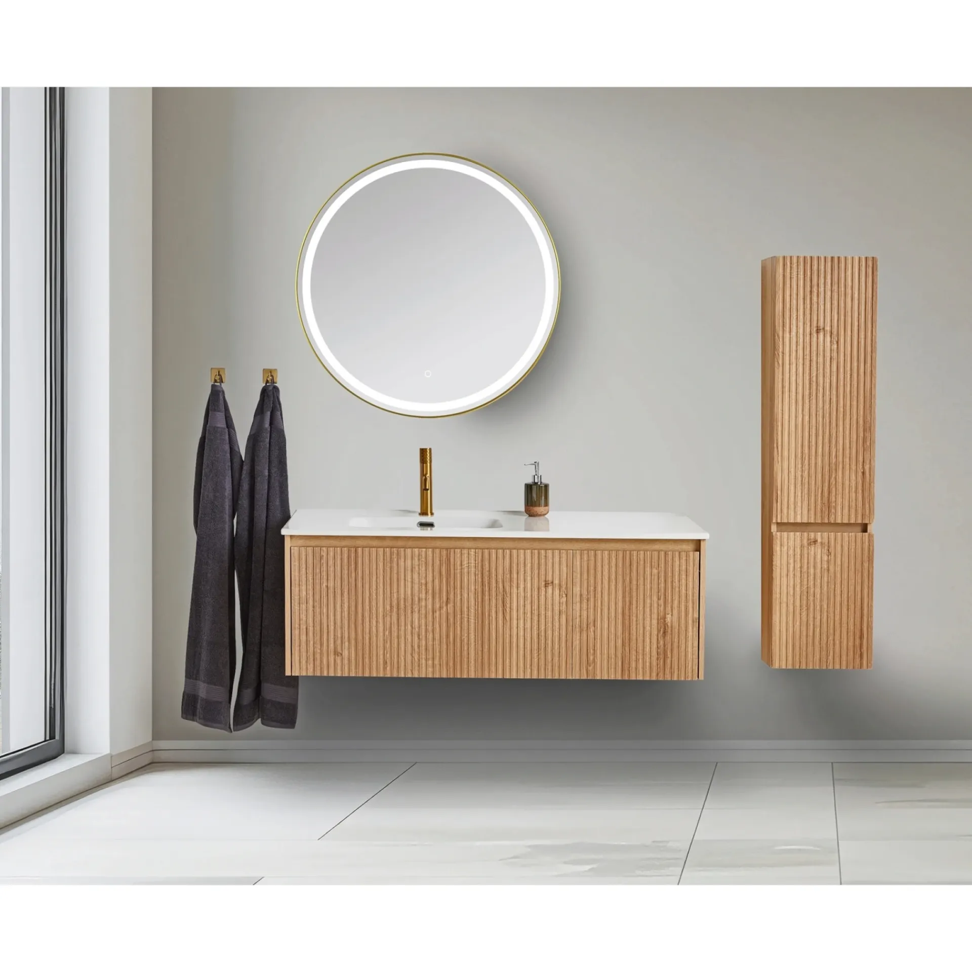 Outlet VASSO ROMA SOFTCLOSE BADMØBEL VARM EG 2 SKUFFER 120 CM