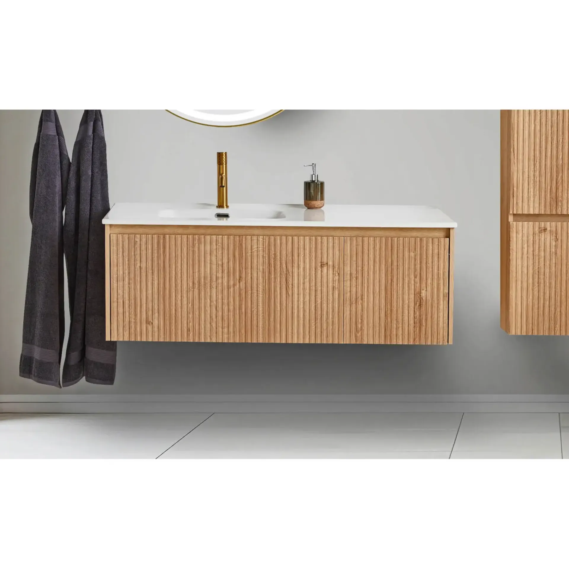Outlet VASSO ROMA SOFTCLOSE BADMØBEL VARM EG 2 SKUFFER 120 CM