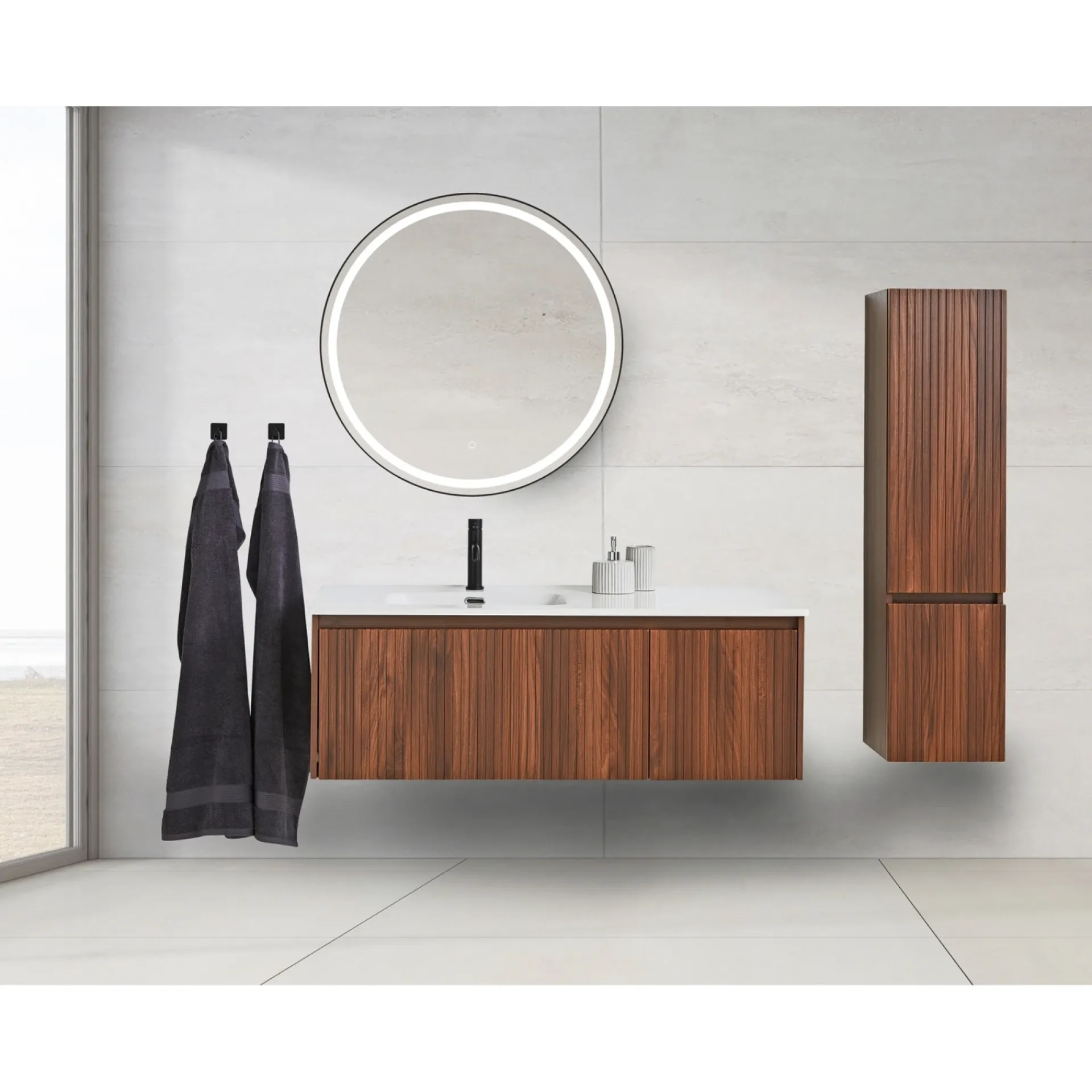 Sale VASSO ROMA SOFTCLOSE BADMØBEL VALNØD 2 SKUFFER 120 CM