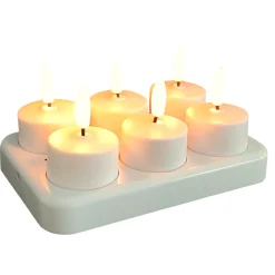 Sale Veli Line 6 STK. HVIDE GENOPLADELIGE LED FYRFADSLYS