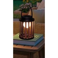 Outlet Veli Line MARBELLA SOLCELLE LANTERNE BRUN/SORT 24 CM