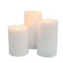 New Veli Line 3-PAK HVIDE Ø7,5 X10+12,5+15 CM LED BLOKLYS