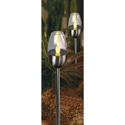 Outlet Veli Line 2-PAK SOLCELLE FAKKEL STÅL 38 CM