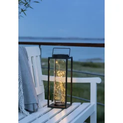 Online Veli Line TORINO SOLCELLE LANTERNE SORT/KLART GLAS 42 CM