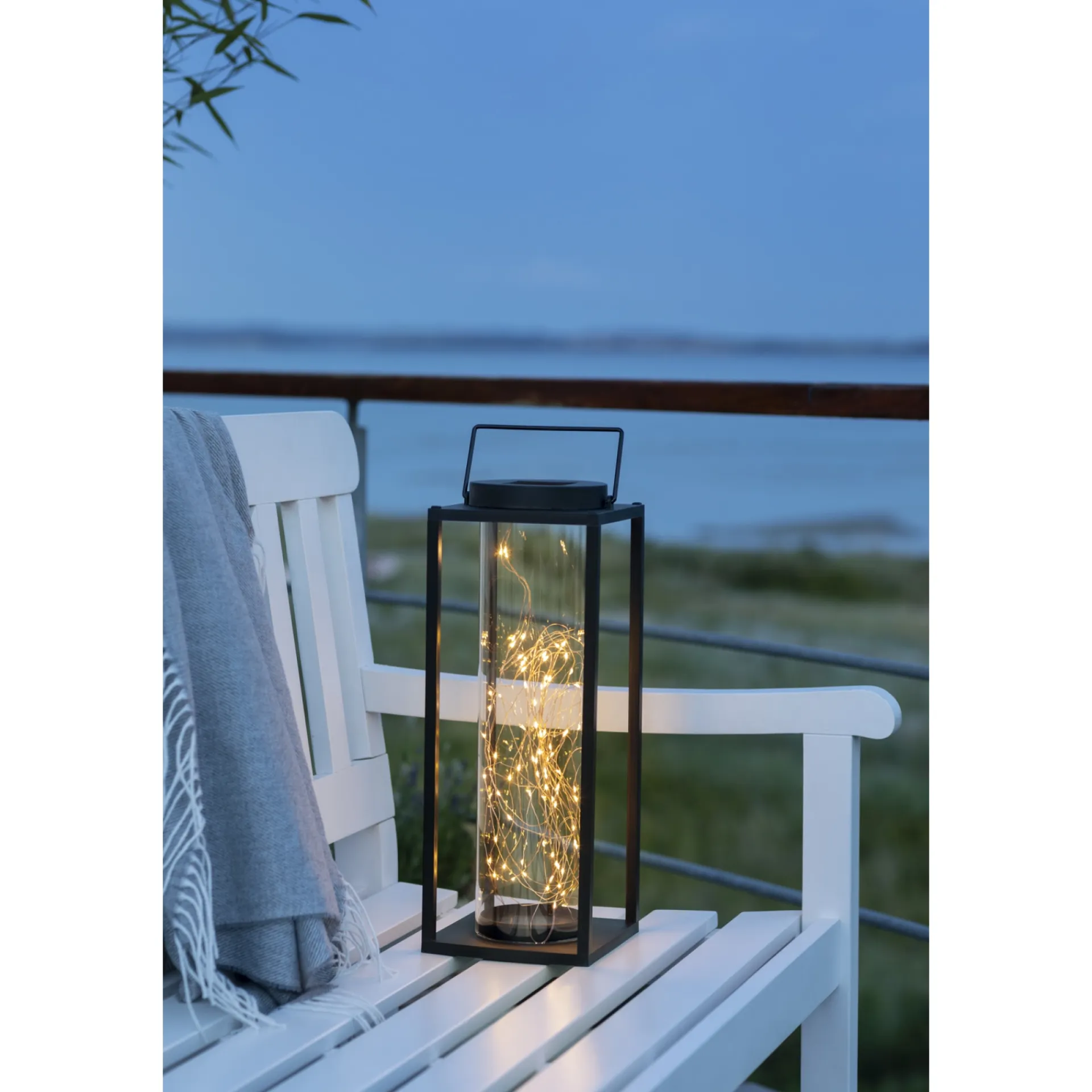 Online Veli Line TORINO SOLCELLE LANTERNE SORT/KLART GLAS 42 CM